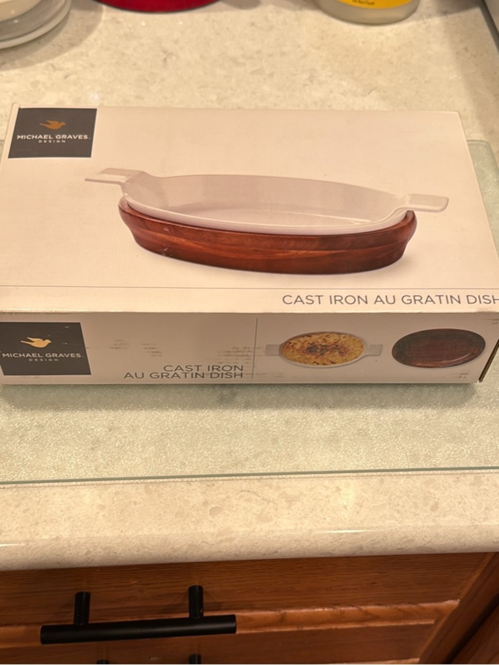 NIB Michael Graves White Cast Iron Au Gratin Baking Dish - Picture 2 of 3